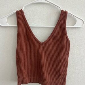 Ribbed Rust Tank Top